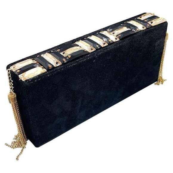 Michelle Monroe Jeweled Tassel Clutch - Picture 1 of 9